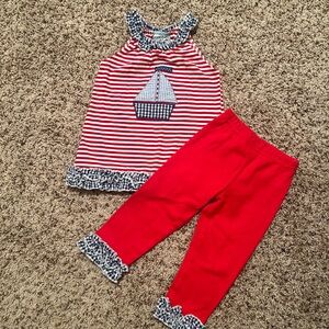 Three Sisters Red and White Striped Outfit